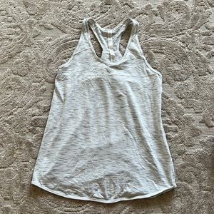 Lululemon Heathered grey blue racer back athletic tank top size 4